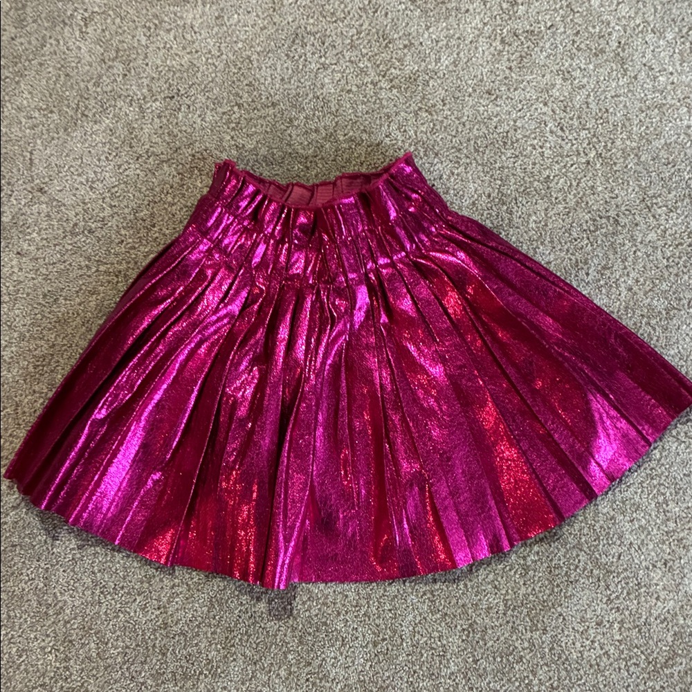 Lola + The Boys Metallic Fuchsia Skirt